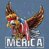 Merica Bald Eagle Mullet 4th of July American Flag Patriotic Garment-Dyed Sweatshirt