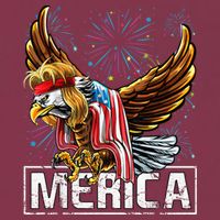 Merica Bald Eagle Mullet 4th of July American Flag Patriotic 16oz Travel Tumbler