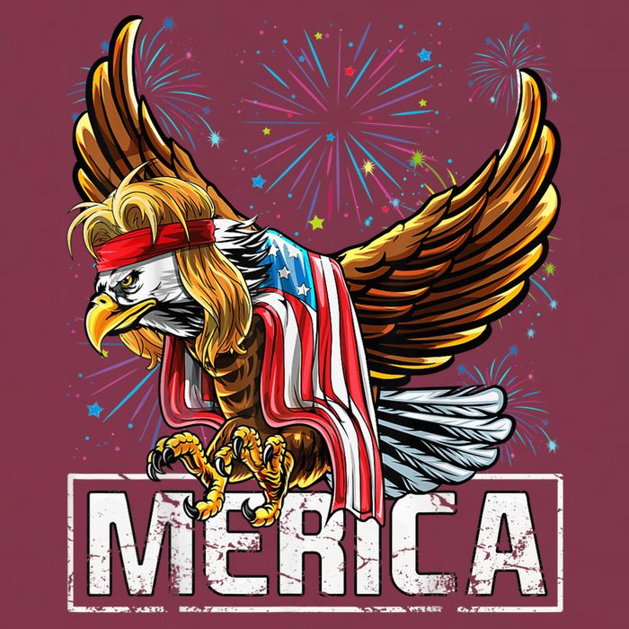 Merica Bald Eagle Mullet 4th of July American Flag Patriotic 16oz Travel Tumbler