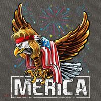 Merica Bald Eagle Mullet 4th of July American Flag Patriotic Cotton Canvas Backpack