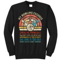 My Bowling Excuses Retro Vintage Funny Bowler Bowling Player Sweatshirt