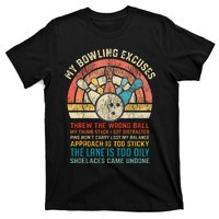 My Bowling Excuses Retro Vintage Funny Bowler Bowling Player T-Shirt