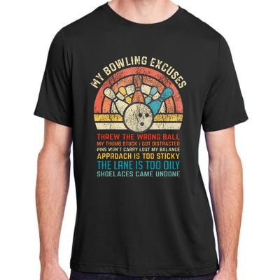 My Bowling Excuses Retro Vintage Funny Bowler Bowling Player Adult ChromaSoft Performance T-Shirt