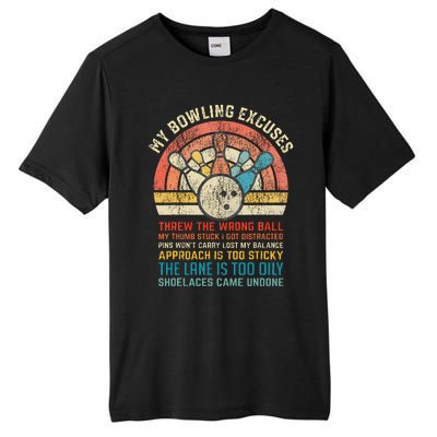 My Bowling Excuses Retro Vintage Funny Bowler Bowling Player Tall Fusion ChromaSoft Performance T-Shirt