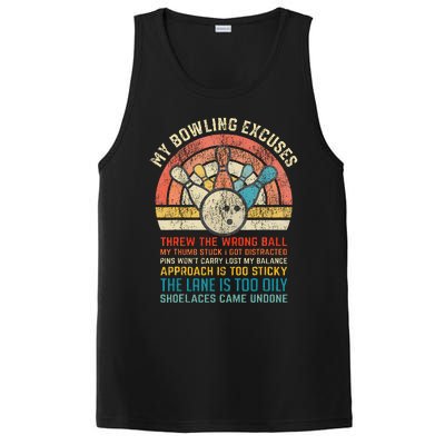 My Bowling Excuses Retro Vintage Funny Bowler Bowling Player PosiCharge Competitor Tank