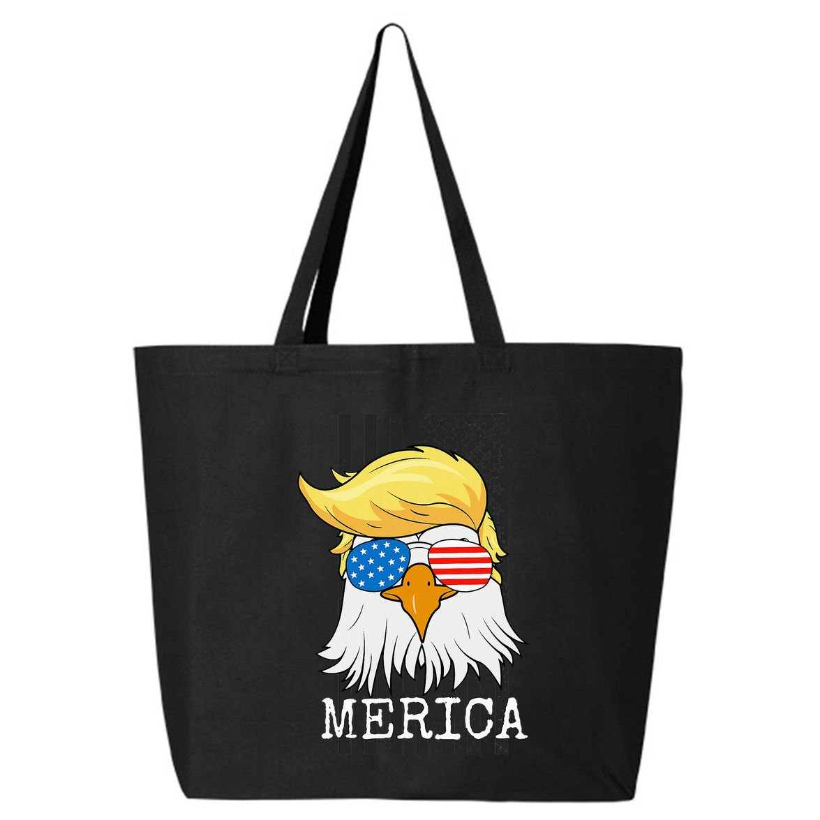 Merica Bald Eagle Trump American Flag Funny Gift 25L Jumbo Tote