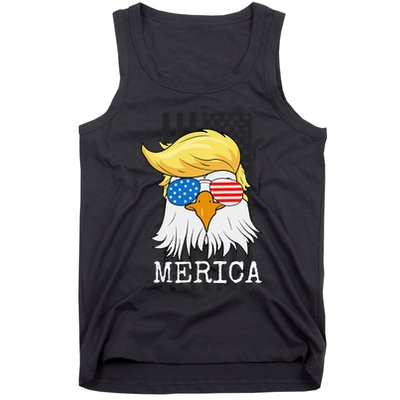 Merica Bald Eagle Trump American Flag Funny Gift Tank Top