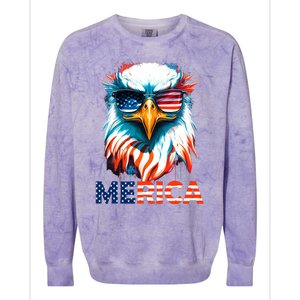 Merica Bald Eagle USA Eagle 4th Of July Patriotic Funny Colorblast Crewneck Sweatshirt