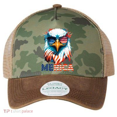 Merica Bald Eagle USA Eagle 4th Of July Patriotic Funny Legacy Tie Dye Trucker Hat