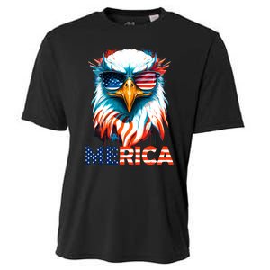 Merica Bald Eagle USA Eagle 4th Of July Patriotic Funny Cooling Performance Crew T-Shirt