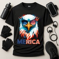 Merica Bald Eagle USA Eagle 4th Of July Patriotic Funny Cooling Performance Crew T-Shirt