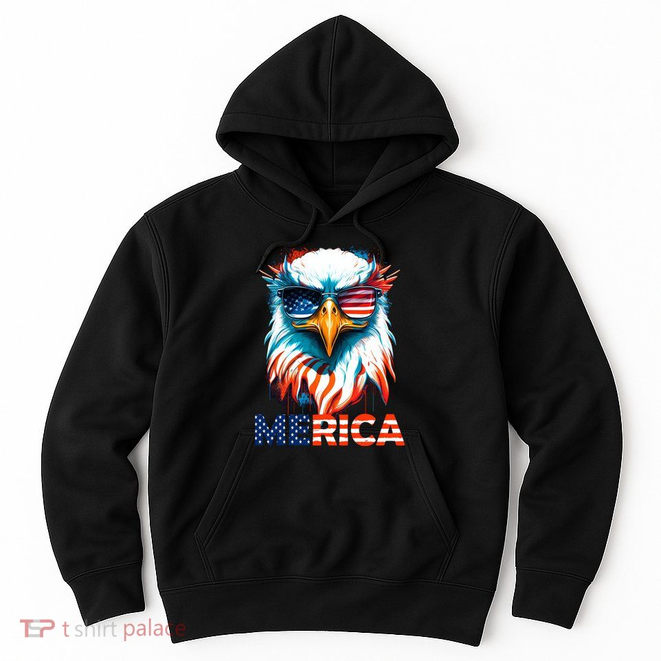 Merica Bald Eagle USA Eagle 4th Of July Patriotic Funny Hoodie