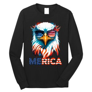 Merica Bald Eagle USA Eagle 4th Of July Patriotic Funny Long Sleeve Shirt