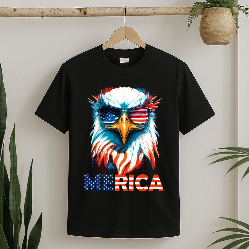 Merica Bald Eagle USA Eagle 4th Of July Patriotic Funny T-Shirt