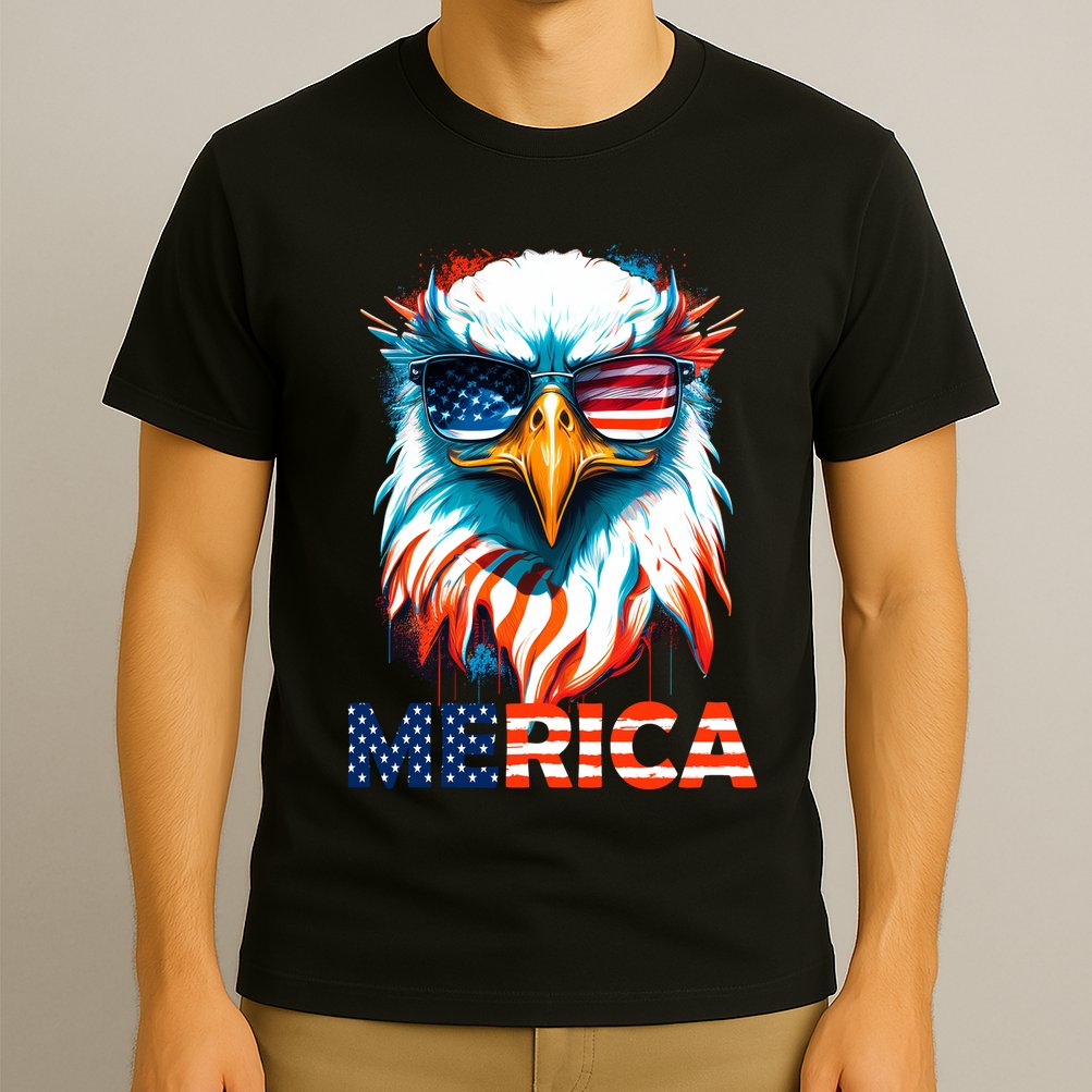 Merica Bald Eagle USA Eagle 4th Of July Patriotic Funny T-Shirt
