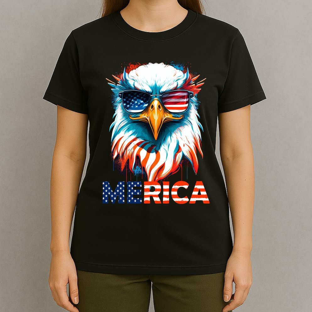 Merica Bald Eagle USA Eagle 4th Of July Patriotic Funny T-Shirt