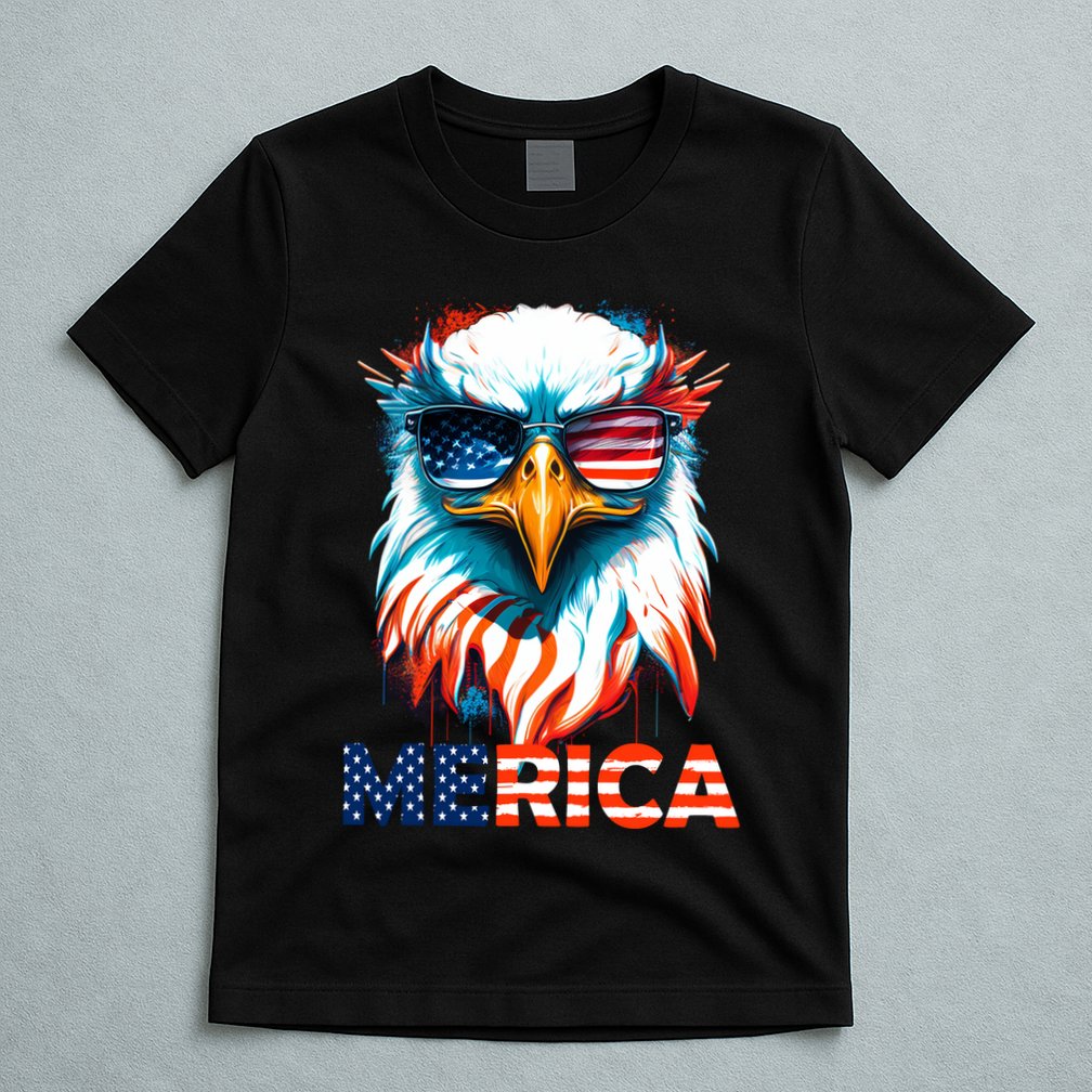 Merica Bald Eagle USA Eagle 4th Of July Patriotic Funny T-Shirt