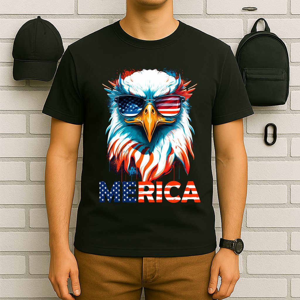 Merica Bald Eagle USA Eagle 4th Of July Patriotic Funny T-Shirt