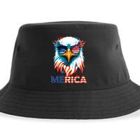 Merica Bald Eagle USA Eagle 4th Of July Patriotic Funny Sustainable Bucket Hat