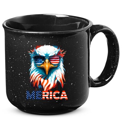 Merica Bald Eagle USA Eagle 4th Of July Patriotic Funny 15oz Campfire Ceramic Mug