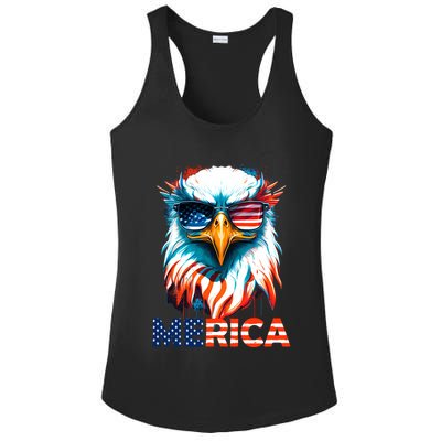 Merica Bald Eagle USA Eagle 4th Of July Patriotic Funny Ladies PosiCharge Competitor Racerback Tank