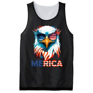 Merica Bald Eagle USA Eagle 4th Of July Patriotic Funny Mesh Reversible Basketball Jersey Tank