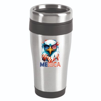 Merica Bald Eagle USA Eagle 4th Of July Patriotic Funny 16oz Travel Tumbler