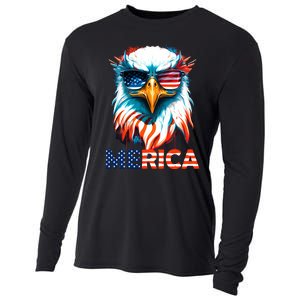 Merica Bald Eagle USA Eagle 4th Of July Patriotic Funny Cooling Performance Long Sleeve Crew