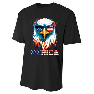 Merica Bald Eagle USA Eagle 4th Of July Patriotic Funny Performance Sprint T-Shirt