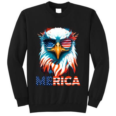 Merica Bald Eagle USA Eagle 4th Of July Patriotic Funny Tall Sweatshirt