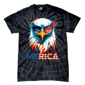 Merica Bald Eagle USA Eagle 4th Of July Patriotic Funny Tie-Dye T-Shirt