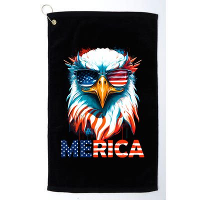 Merica Bald Eagle USA Eagle 4th Of July Patriotic Funny Golf Towel