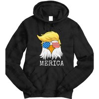 Merica Bald Eagle 4th of July Trump American Flag Funny Gift Tie Dye Hoodie