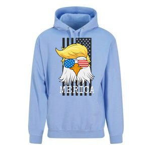 Merica Bald Eagle 4th of July Trump American Flag Funny Gift Unisex Surf Hoodie