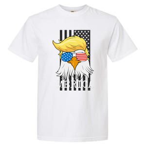 Merica Bald Eagle 4th of July Trump American Flag Funny Gift Garment-Dyed Heavyweight T-Shirt