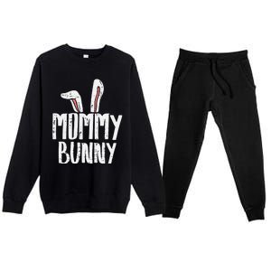 Mommy Bunny Ear Easter Family Matching Mom Mama Mother Premium Crewneck Sweatsuit Set