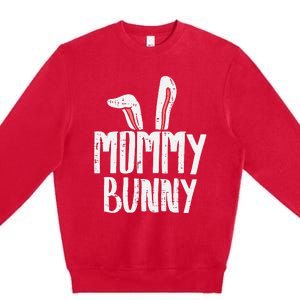 Mommy Bunny Ear Easter Family Matching Mom Mama Mother Premium Crewneck Sweatshirt