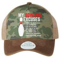My Bowling Excuses Bowler Funny Bowling Legacy Tie Dye Trucker Hat