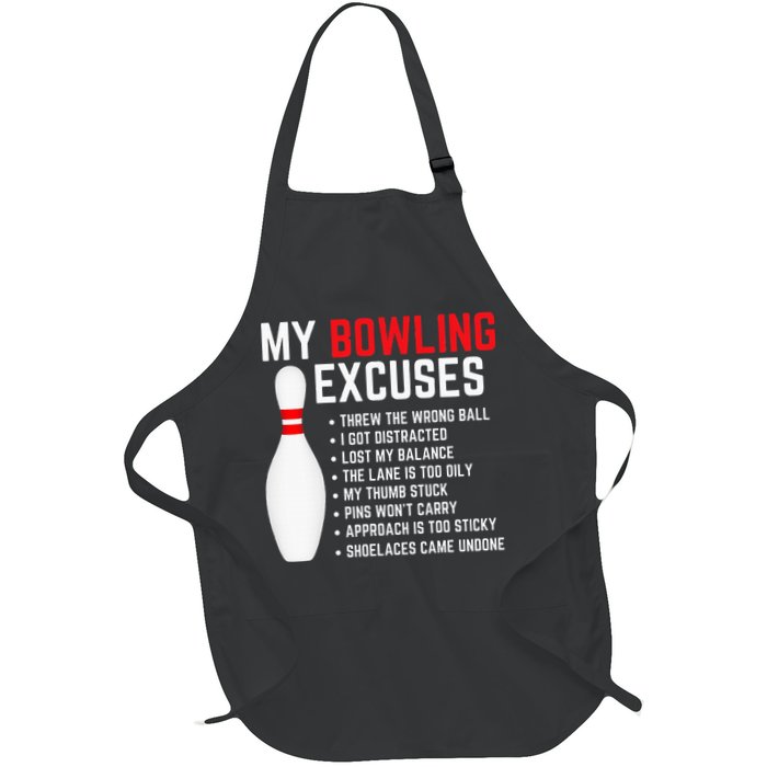 My Bowling Excuses Bowler Funny Bowling Apron