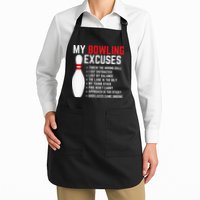 My Bowling Excuses Bowler Funny Bowling Apron