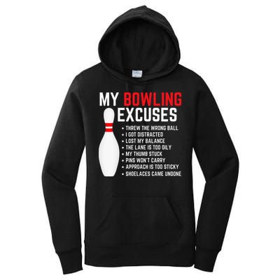 My Bowling Excuses Bowler Funny Bowling Women's Pullover Hoodie