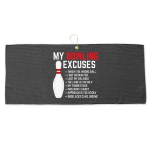 My Bowling Excuses Bowler Funny Bowling Large Microfiber Waffle Golf Towel