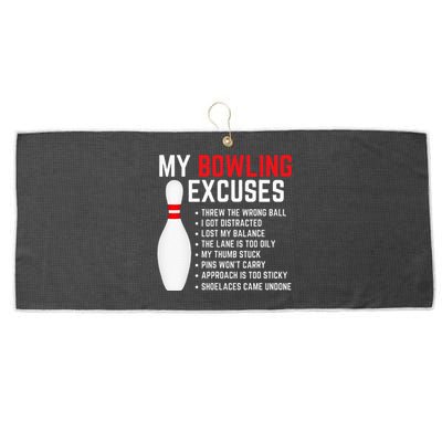 My Bowling Excuses Bowler Funny Bowling Large Microfiber Waffle Golf Towel