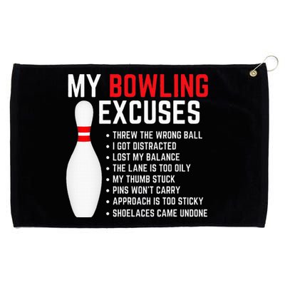 My Bowling Excuses Bowler Funny Bowling Grommeted Golf Towel