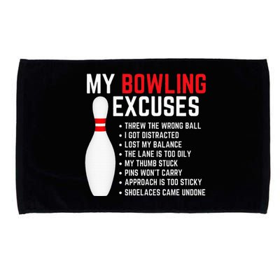 My Bowling Excuses Bowler Funny Bowling Microfiber Hand Towel