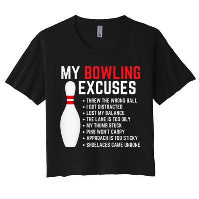 My Bowling Excuses Bowler Funny Bowling Crop Top