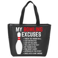 My Bowling Excuses Bowler Funny Bowling Zip Tote Bag