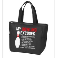 My Bowling Excuses Bowler Funny Bowling Zip Tote Bag