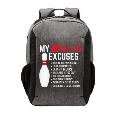 My Bowling Excuses Bowler Funny Bowling Vector Backpack