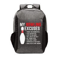 My Bowling Excuses Bowler Funny Bowling Vector Backpack